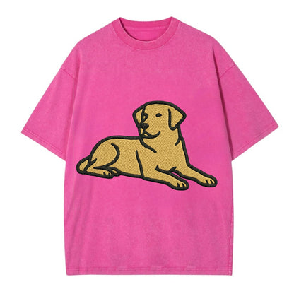 Labrador Retriever - Yellow lab relaxed Vintage T-shirt - Dusty Rose(Rose)