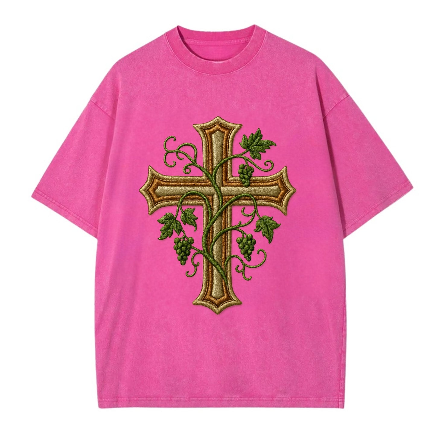 Vine Cross  - Vintage T-shirt - Dusty Rose(Rose)