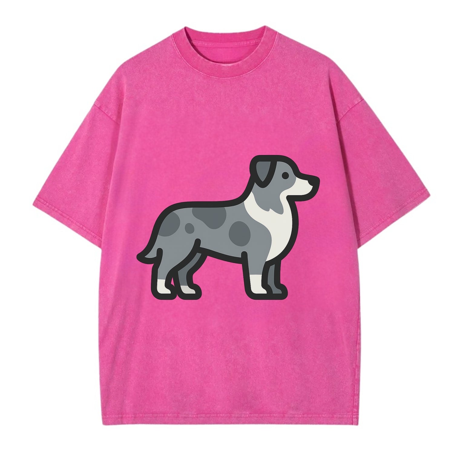 Australian Shepherd - Blue merle flat side profile - Vintage T-shirt - Dusty Rose(Rose)