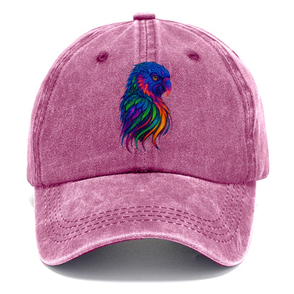 Vibrant parrot with feathers flowing into tropical rainbow streams, every color of - Classic Cap - Dusty Rose(Rose)
