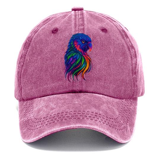 Vibrant parrot with feathers flowing into tropical rainbow streams, every color of - Classic Cap - Dusty Rose(Rose)