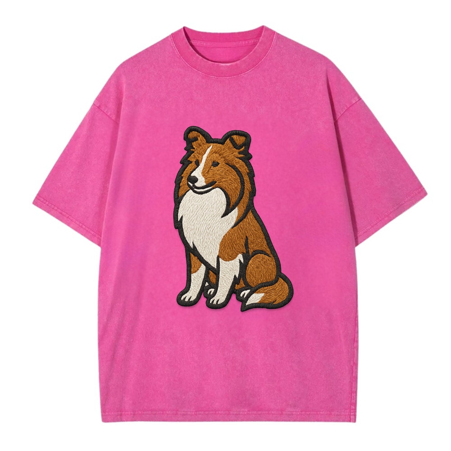 Shetland Sheepdog - Sable and white embr Vintage T-shirt - Dusty Rose(Rose)