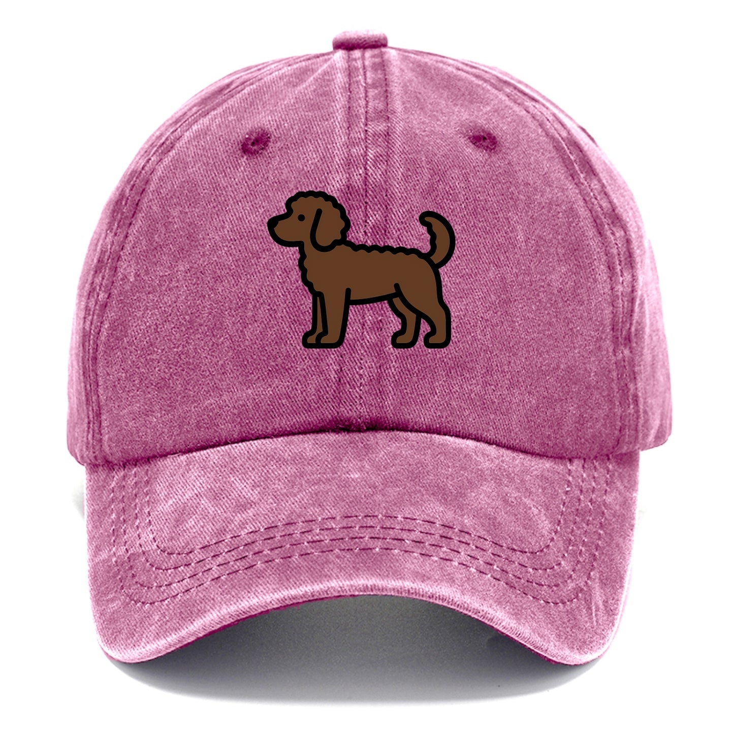 Labradoodle - Chocolate curly flat side profile - Classic Cap - Dusty Rose(Rose)