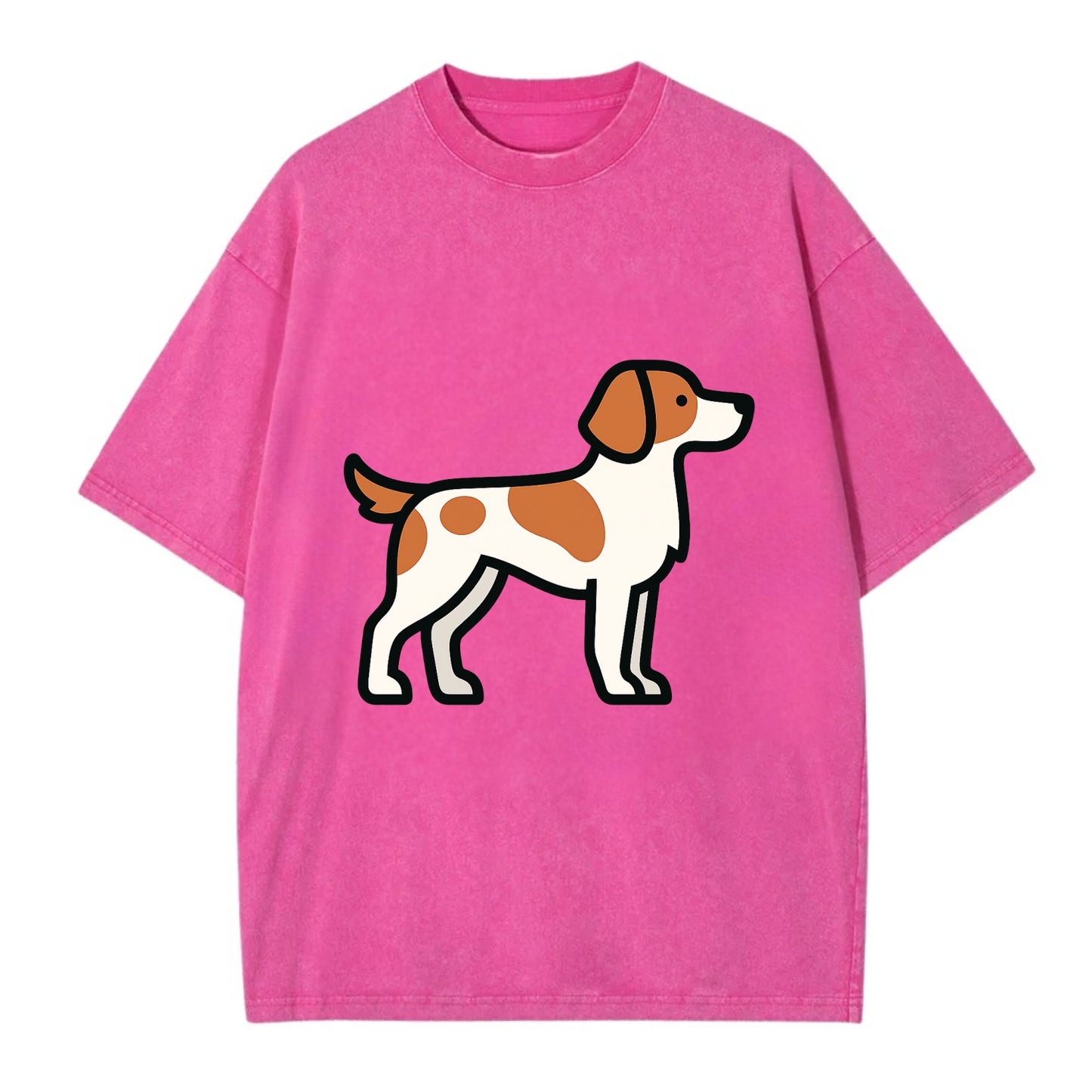 Brittany Spaniel - Orange and white flat side profile - Vintage T-shirt - Dusty Rose(Rose)