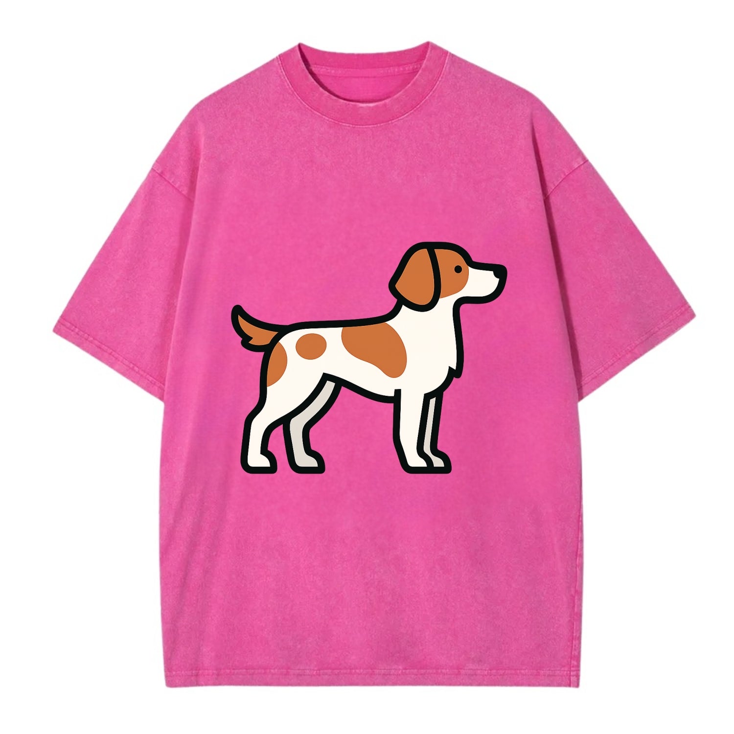 Brittany Spaniel - Orange and white flat side profile - Vintage T-shirt - Dusty Rose(Rose)
