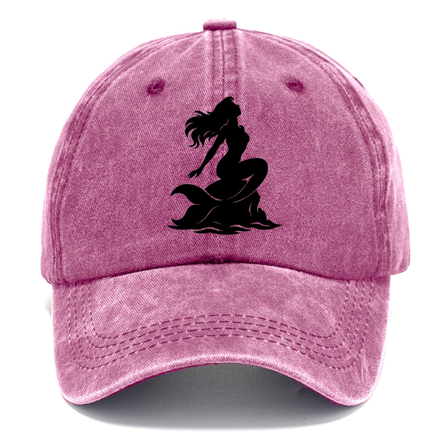Mermaid on ocean rock - Classic Cap - Dusty Rose(Rose)