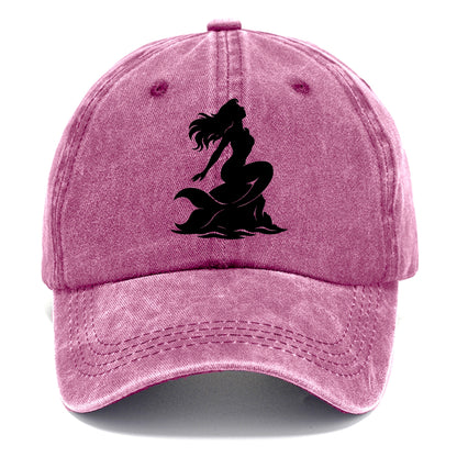 Mermaid on ocean rock - Classic Cap - Dusty Rose(Rose)