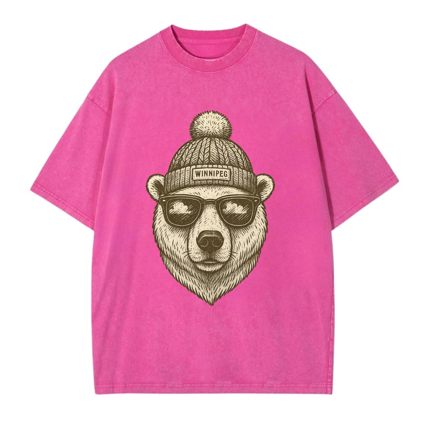 Winnipeg Polar Bear wearing Winnipeg bea - Vintage T-shirt - Dusty Rose(Rose)