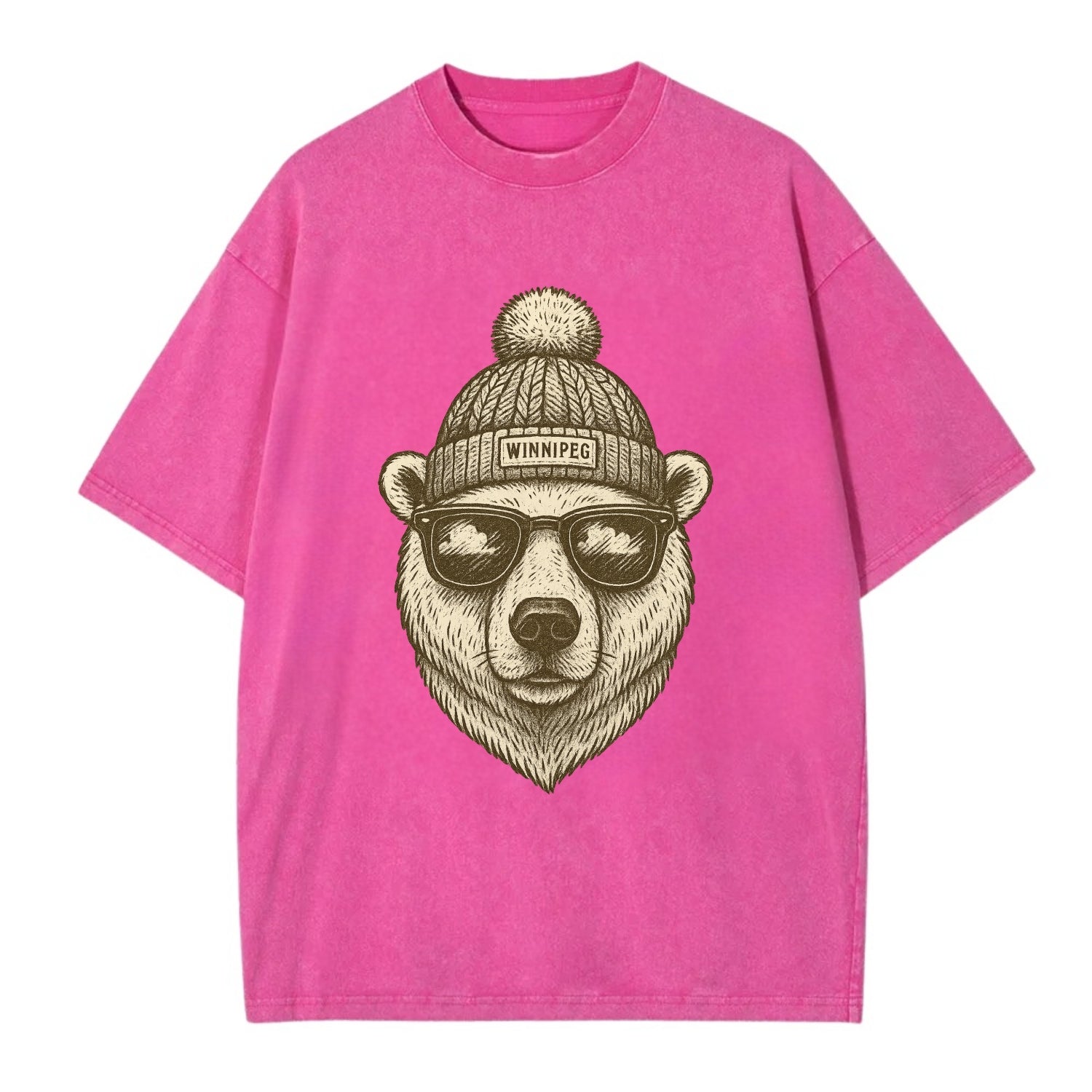 Winnipeg Polar Bear wearing Winnipeg bea - Vintage T-shirt - Dusty Rose(Rose)