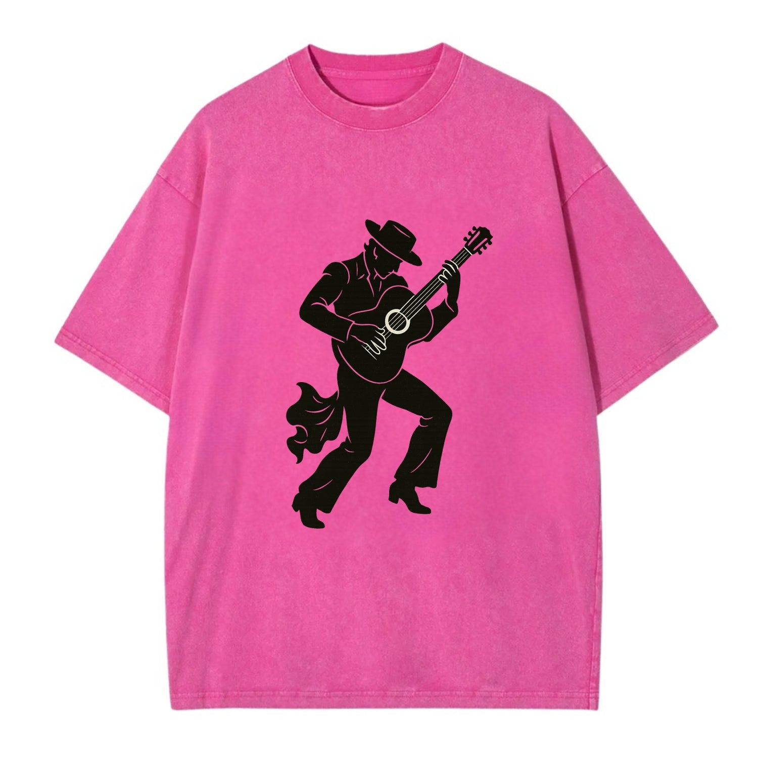 Flamenco guitarist dramatic pose - Vintage T-shirt - Dusty Rose(Rose)