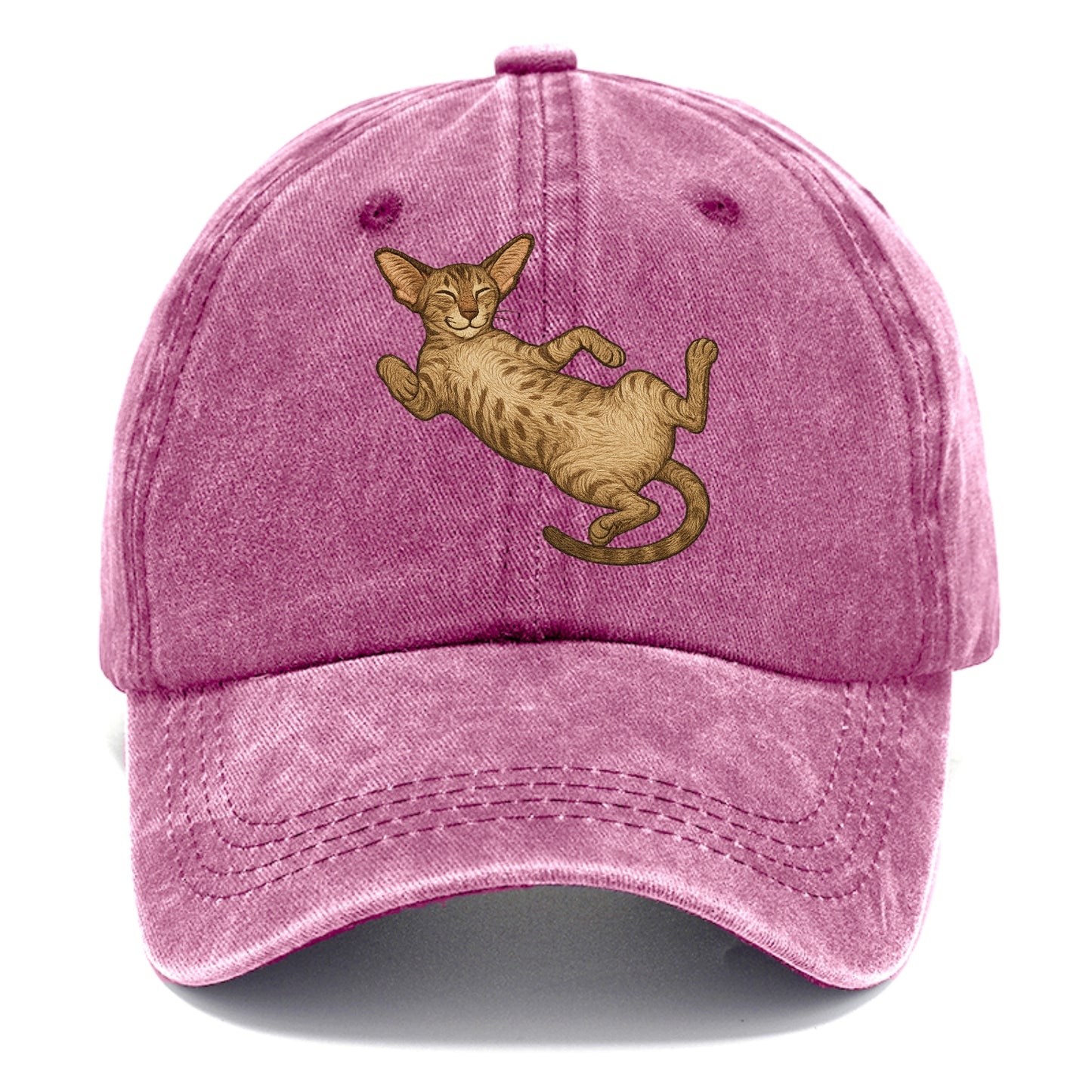 Oriental Shorthair  fully relaxed sprawl Classic Cap - Dusty Rose(Rose)
