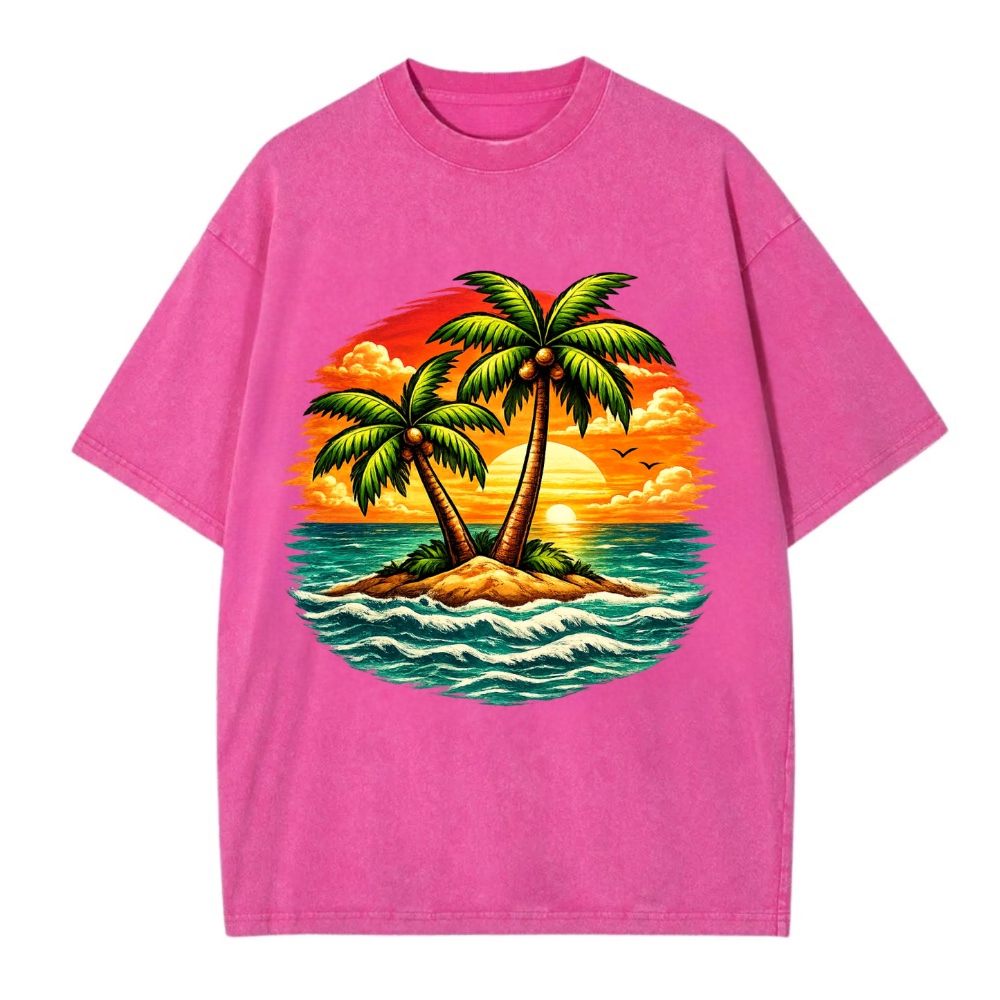 Tropical Island - Vintage T-shirt - Dusty Rose(Rose)