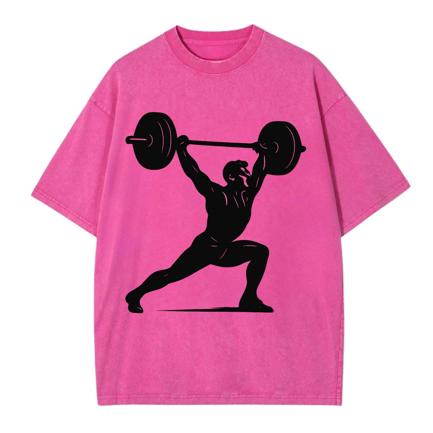 Weightlifter doing overhead snatch - Vintage T-shirt - Dusty Rose(Rose)