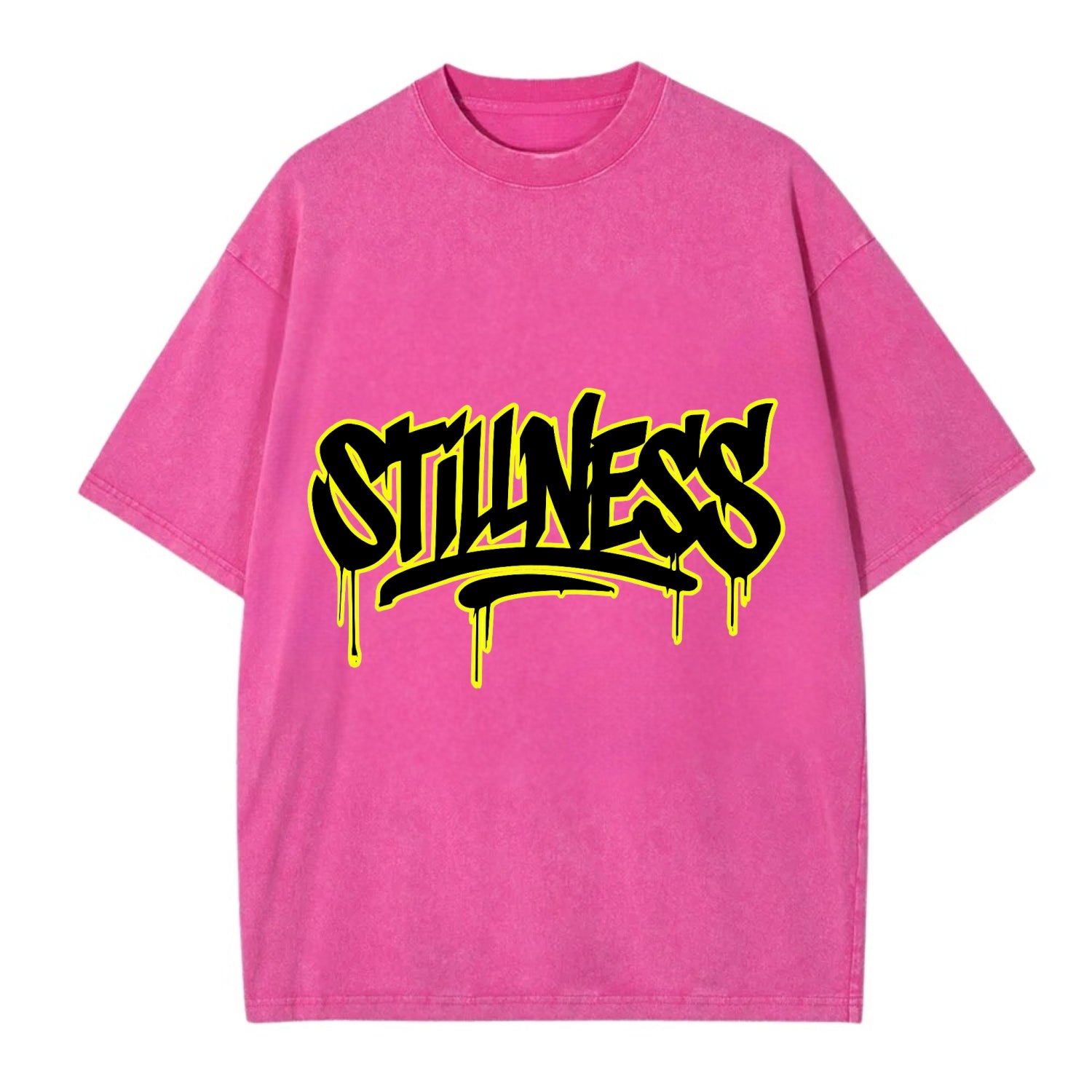Bold typography design - "STILLNESS" - quiet power, peaceful presence - Vintage T-shirt - Dusty Rose(Rose)