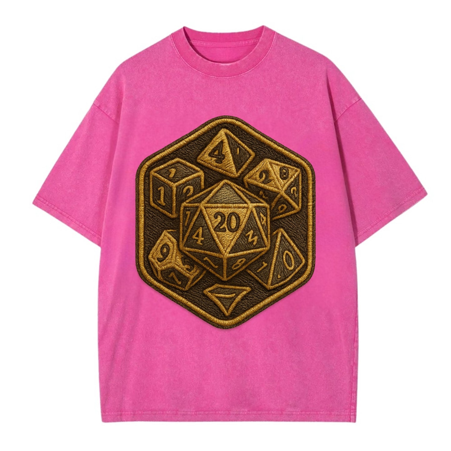 Dice set for tabletop gaming - RPG enthusiast - Vintage T-shirt - Dusty Rose(Rose)