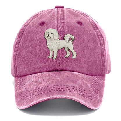 Löwchen - Little Lion Dog white embroidered pose - Classic Cap - Dusty Rose(Rose)