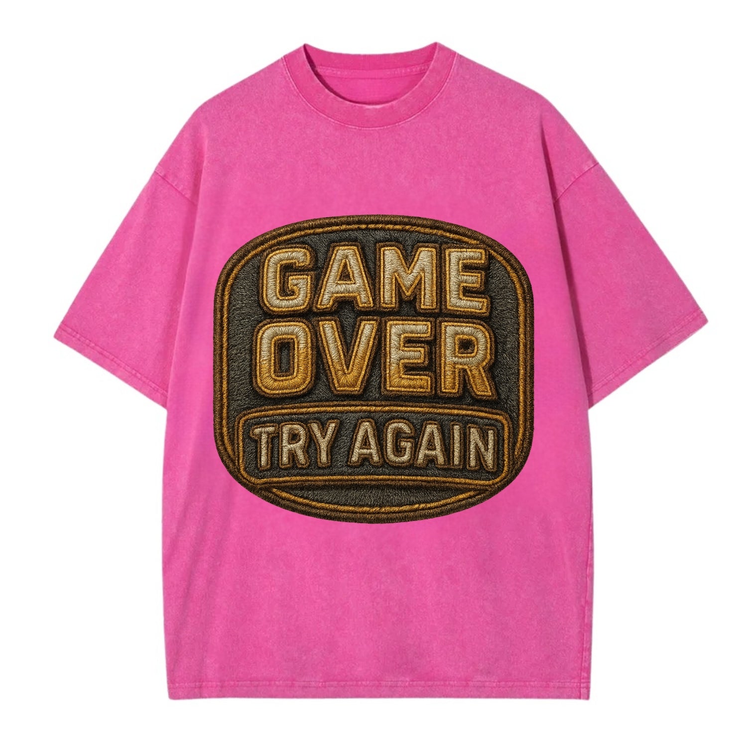 Game Over Try Again  - Vintage T-shirt - Dusty Rose(Rose)