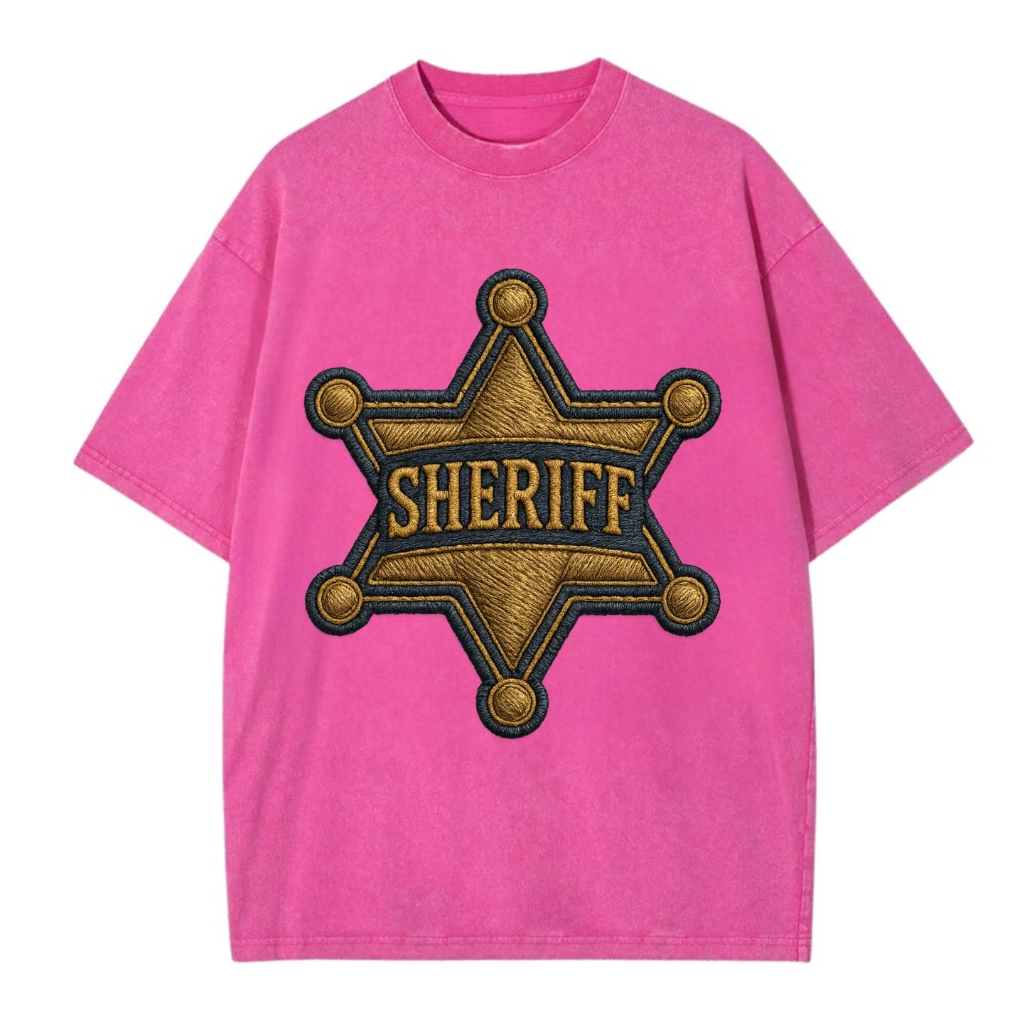 Sheriff Badge  - Vintage T-shirt - Dusty Rose(Rose)