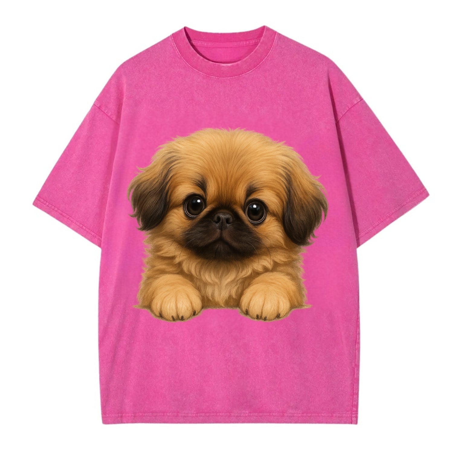 Pekingese  - Vintage T-shirt - Dusty Rose(Rose)