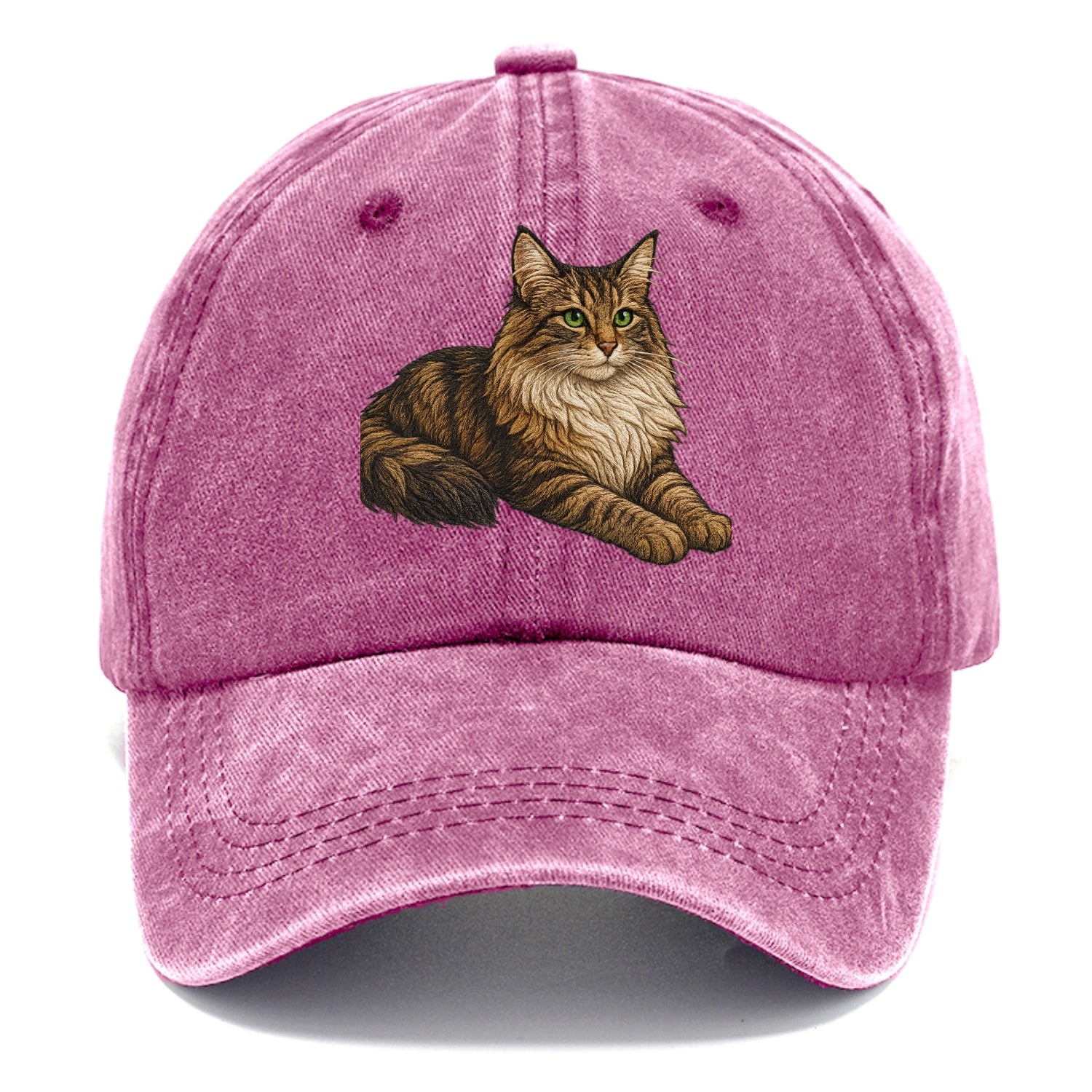 Norwegian Forest Cat  relaxed lying down Classic Cap - Dusty Rose(Rose)