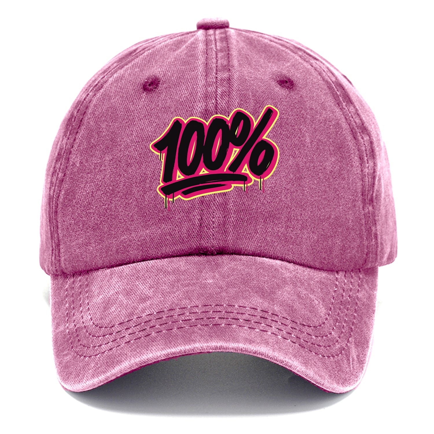 Bold typography design - "100%" - all in, fully committed - Classic Cap - Dusty Rose(Rose)
