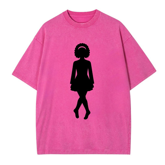 Irish step dancer traditional pose - Vintage T-shirt - Dusty Rose(Rose)