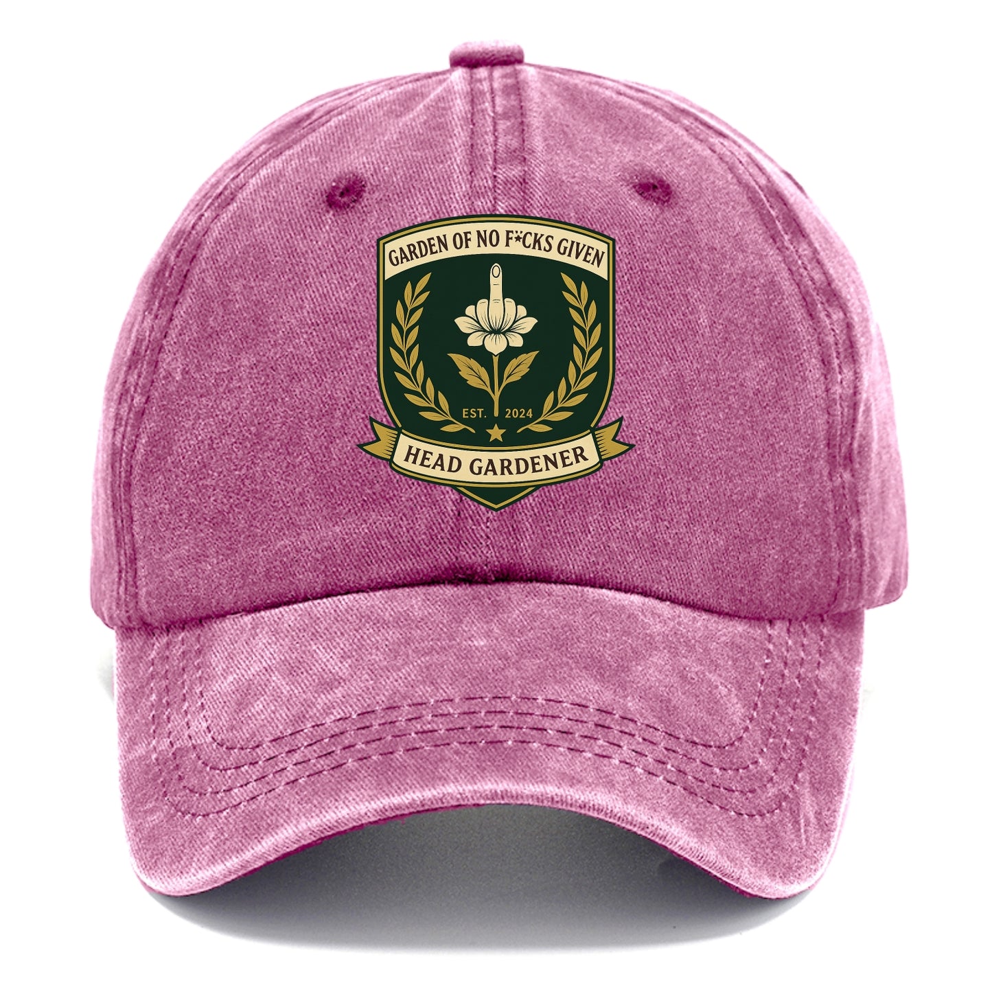 Shield with middle finger flower - "Garden of No F*cks Given - Head Gardener" - - Classic Cap - Dusty Rose(Rose)