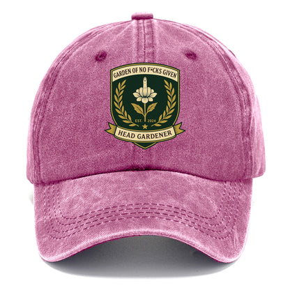 Shield with middle finger flower - "Garden of No F*cks Given - Head Gardener" - - Classic Cap - Dusty Rose(Rose)