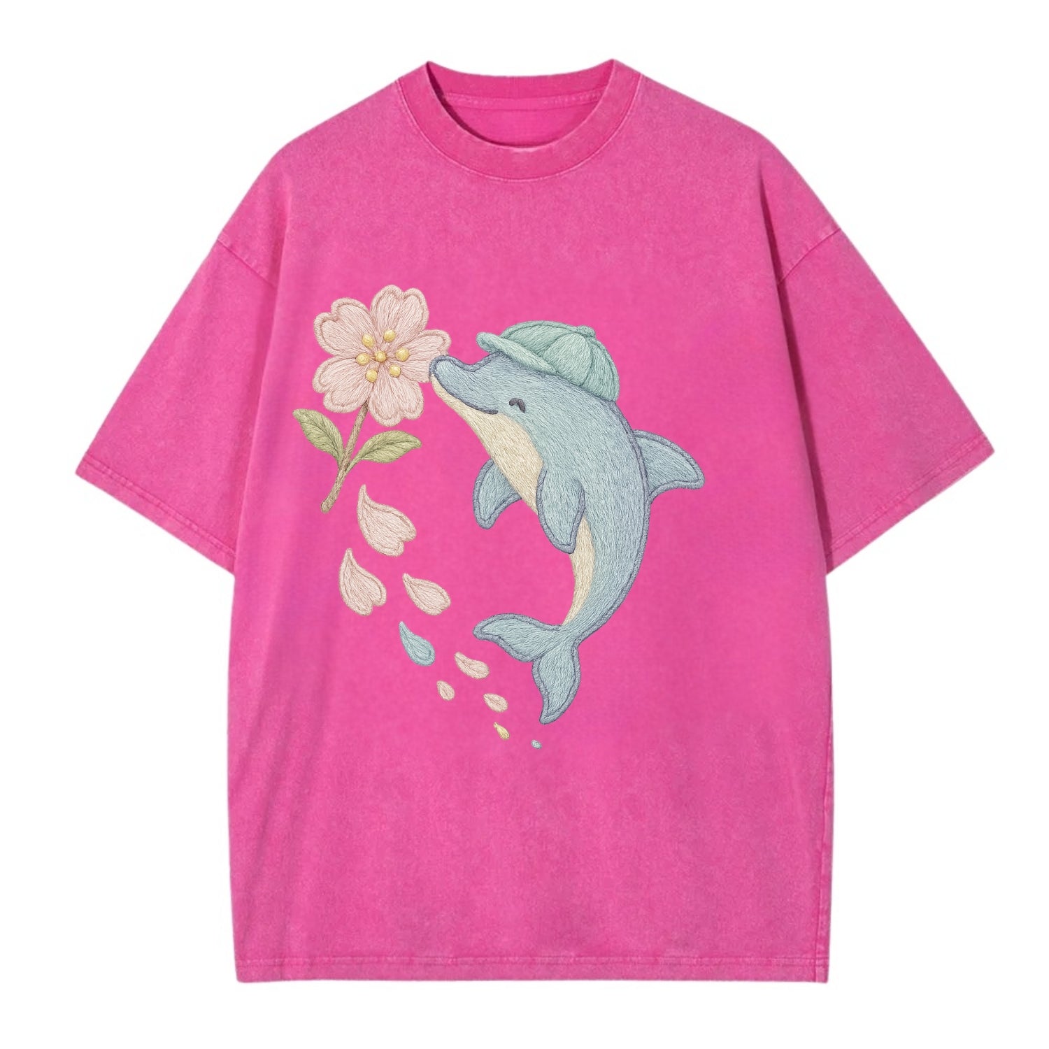 Dolphin Sakura Leap  - Vintage T-shirt - Dusty Rose(Rose)