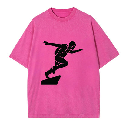Base jumper launching off - Vintage T-shirt - Dusty Rose(Rose)