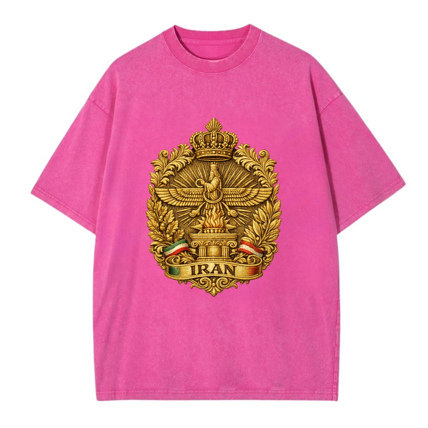 Iran Fire Temple Emblem - Vintage T-shirt - Dusty Rose(Rose)