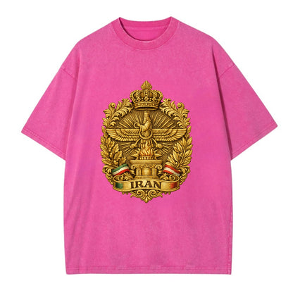 Iran Fire Temple Emblem - Vintage T-shirt - Dusty Rose(Rose)