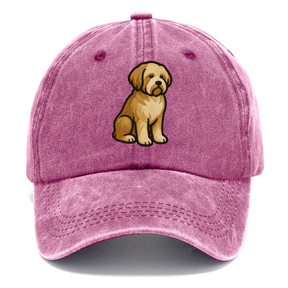 Tibetan Terrier - Gold and white embroidered sitting pose - Classic Cap - Dusty Rose(Rose)
