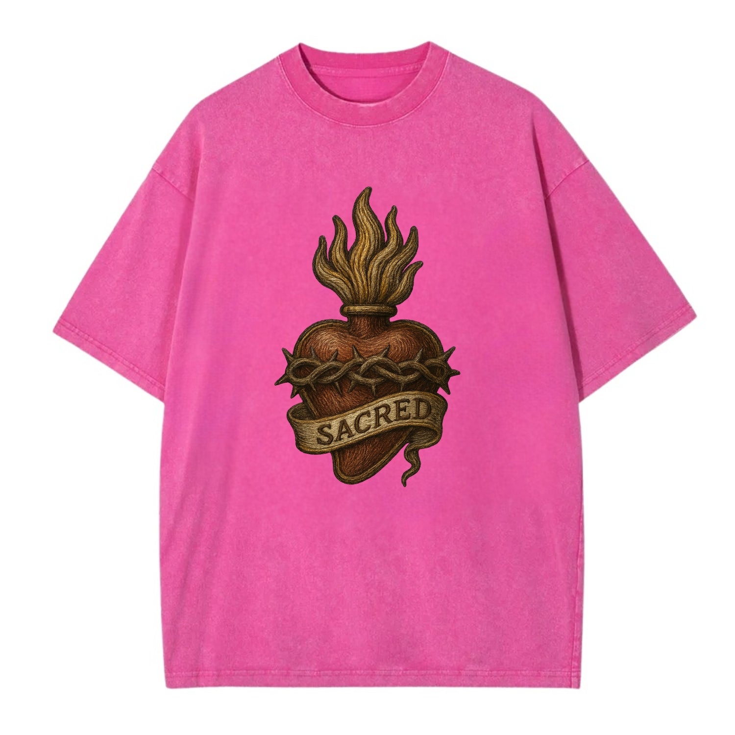 Sacred Heart  - Vintage T-shirt - Dusty Rose(Rose)