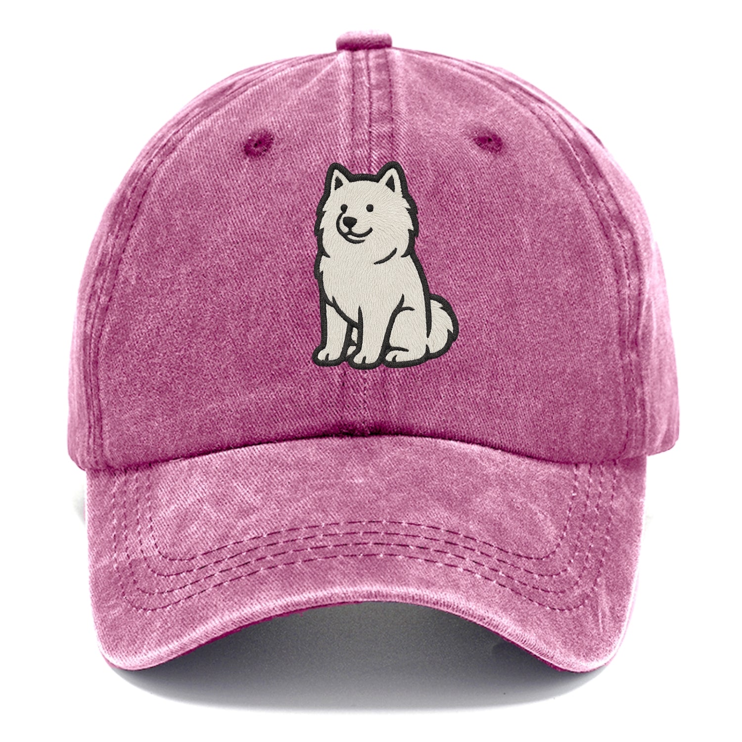 Samoyed - White fluffy embroidered desig Classic Cap - Dusty Rose(Rose)