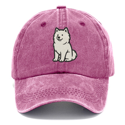 Samoyed - White fluffy embroidered desig Classic Cap - Dusty Rose(Rose)