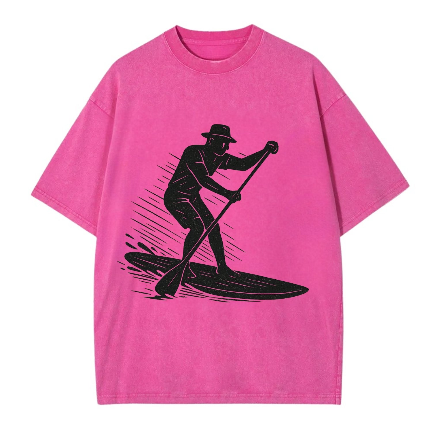 Stand-up paddleboarder on calm water - Vintage T-shirt - Dusty Rose(Rose)
