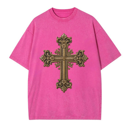 Victorian Cross  - Vintage T-shirt - Dusty Rose(Rose)