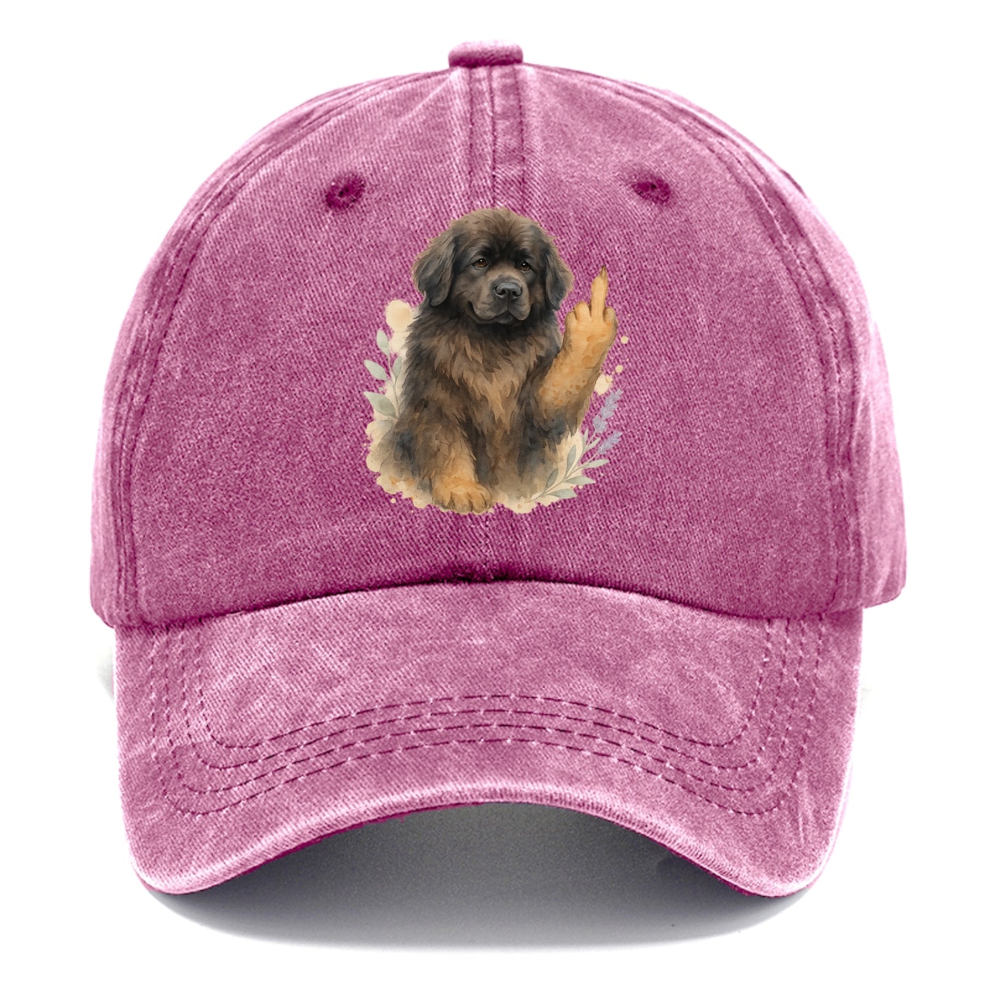 Newfoundland fluffy bear-like with webbed paws, massive gentle paw up - Classic Cap - Dusty Rose(Rose)