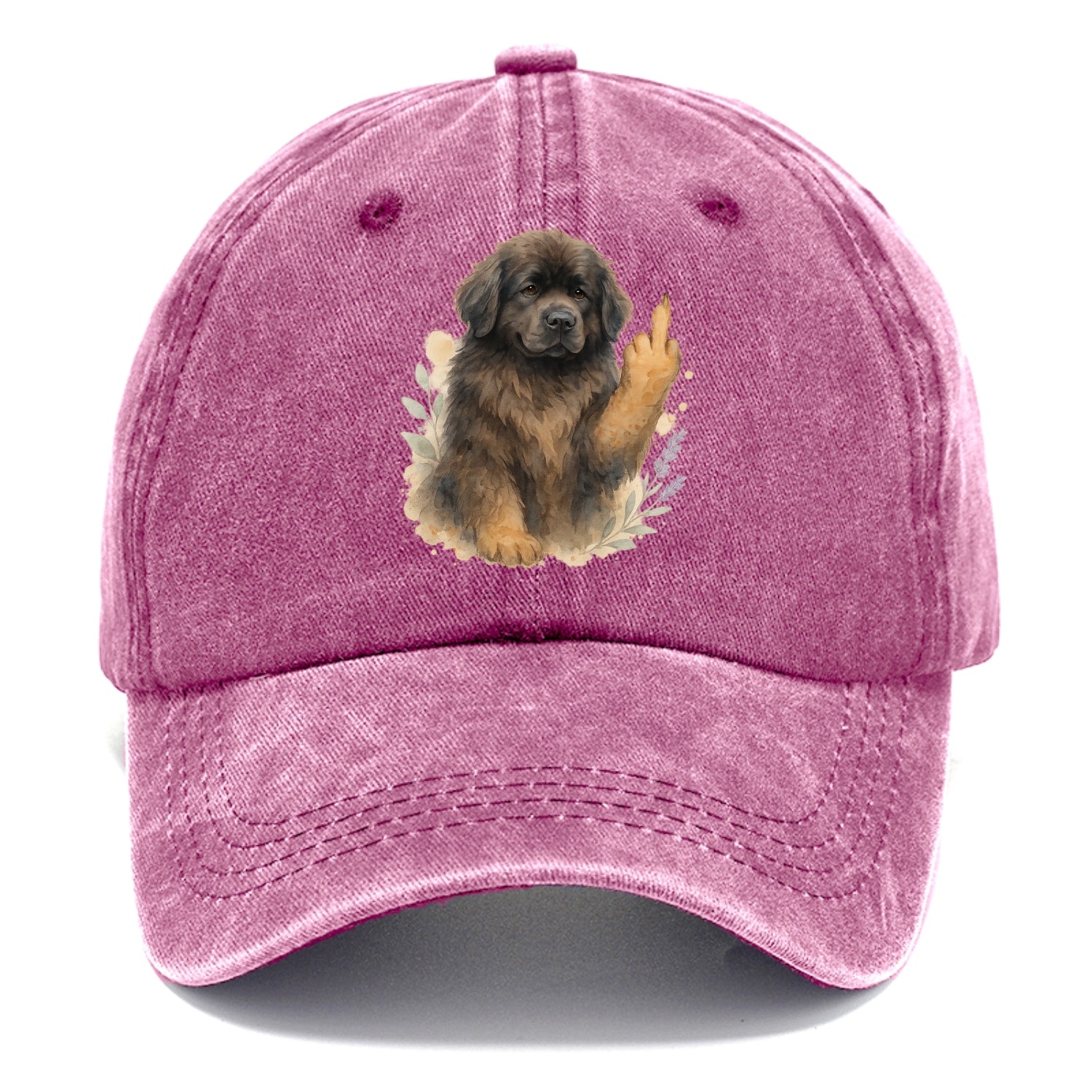 Newfoundland fluffy bear-like with webbed paws, massive gentle paw up - Classic Cap - Dusty Rose(Rose)