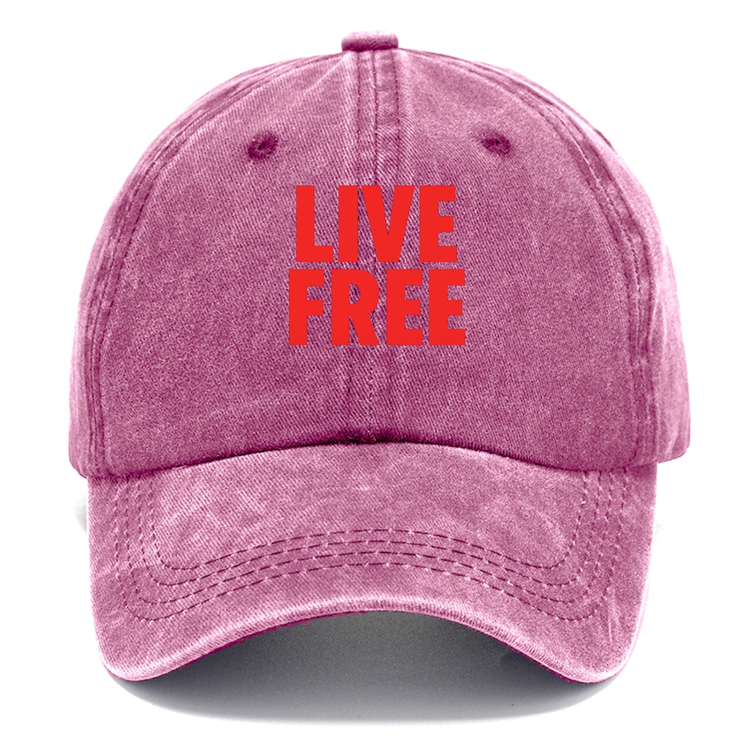 Bold typography design - "LIVE FREE" - unrestricted living - Classic Cap - Dusty Rose(Rose)