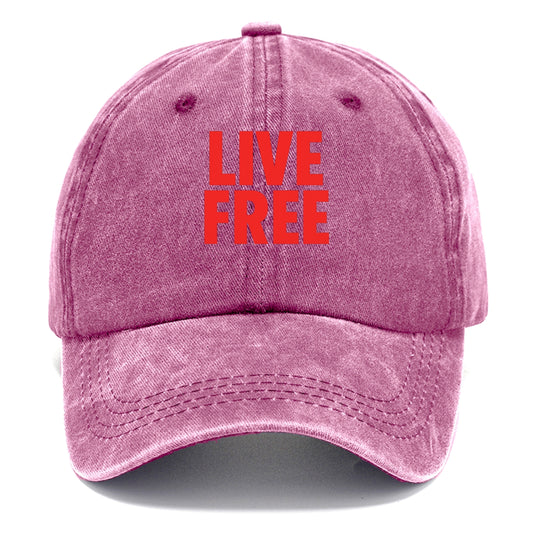 Bold typography design - "LIVE FREE" - unrestricted living - Classic Cap - Dusty Rose(Rose)