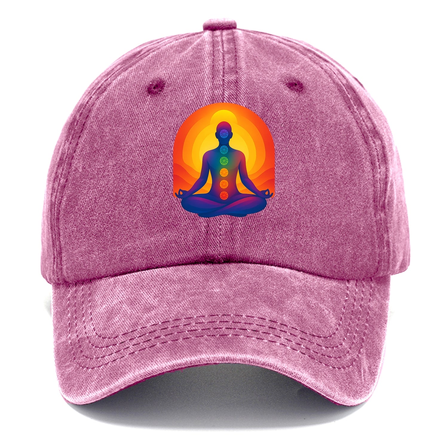 Sunset Meditation - Figure in lotus pose Classic Cap - Dusty Rose(Rose)