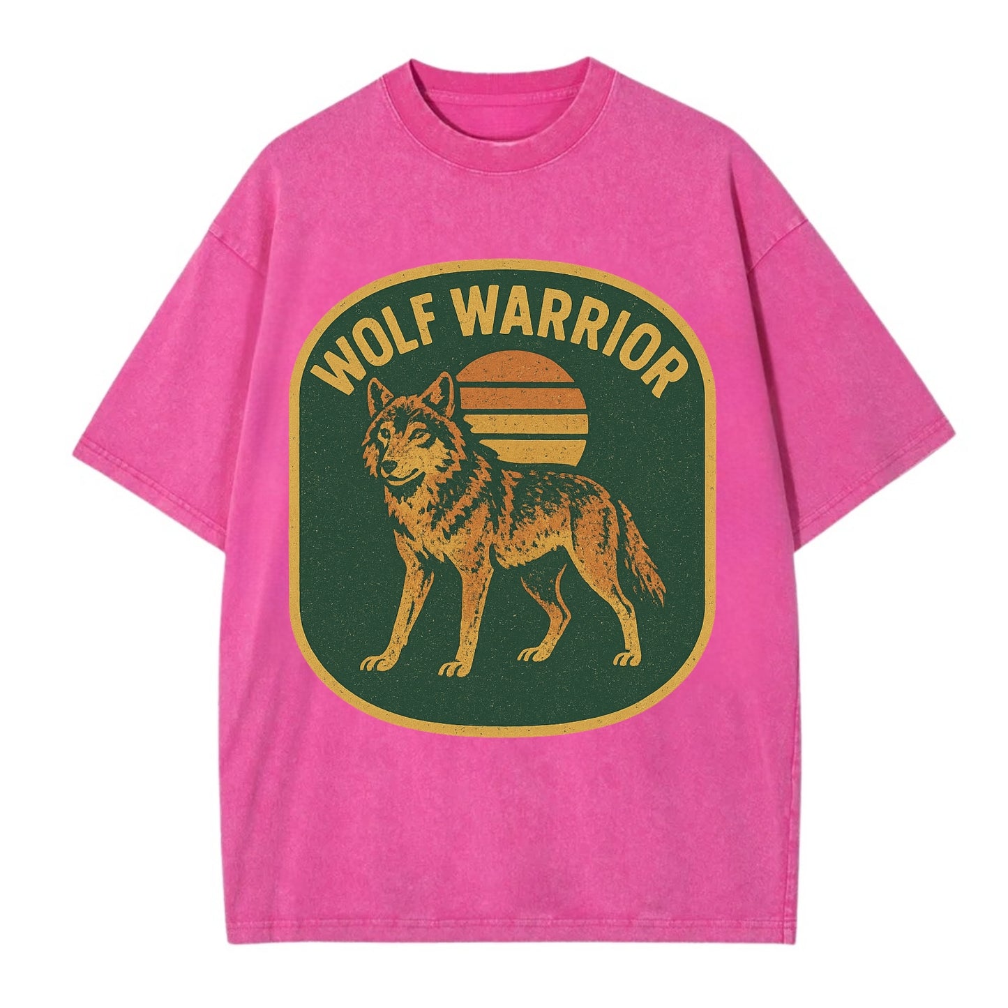 Wolf Warrior  - Vintage T-shirt - Dusty Rose(Rose)