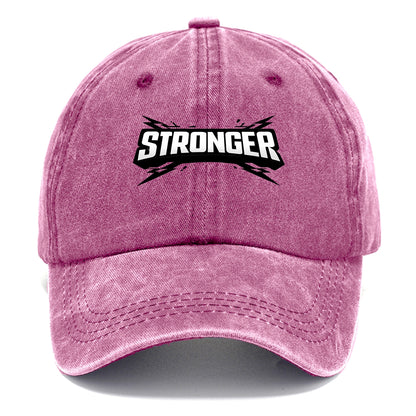 Bold typography design - "STRONGER" - getting better, building power - Classic Cap - Dusty Rose(Rose)