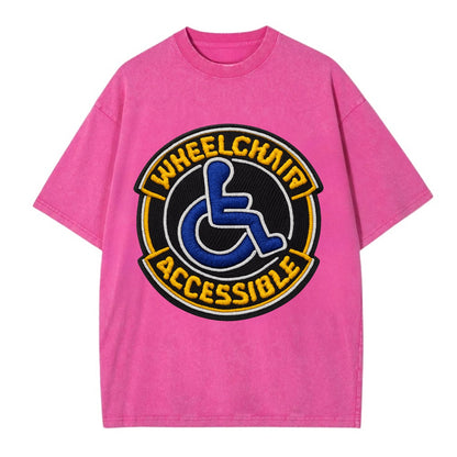 WHEELCHAIR ACCESSIBLE - accessibility symbol in blue , inclusion - Vintage T-shirt - Dusty Rose(Rose)