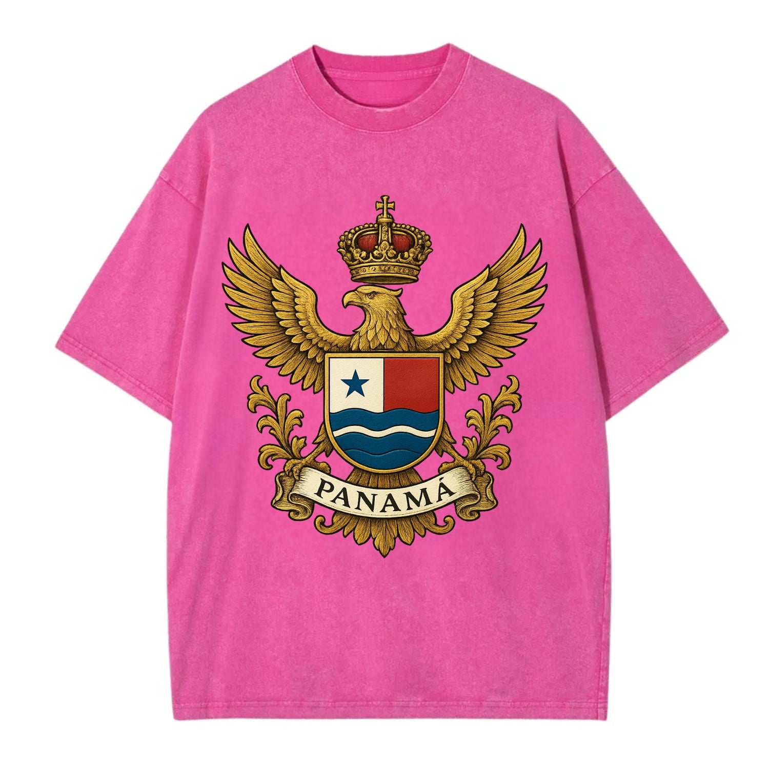 Panama Heritage Badge  - Vintage T-shirt - Dusty Rose(Rose)