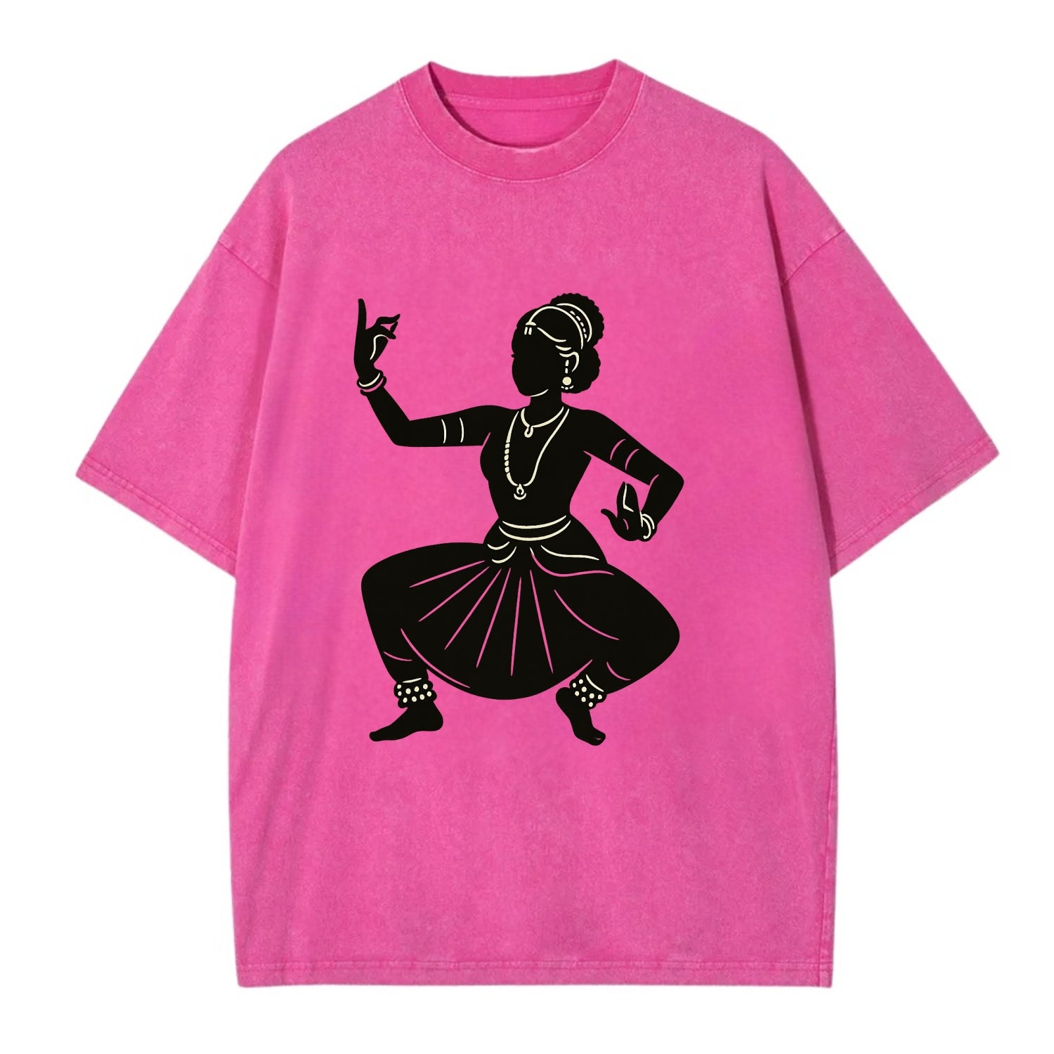 Bharatanatyam classical Indian pose - Vintage T-shirt - Dusty Rose(Rose)