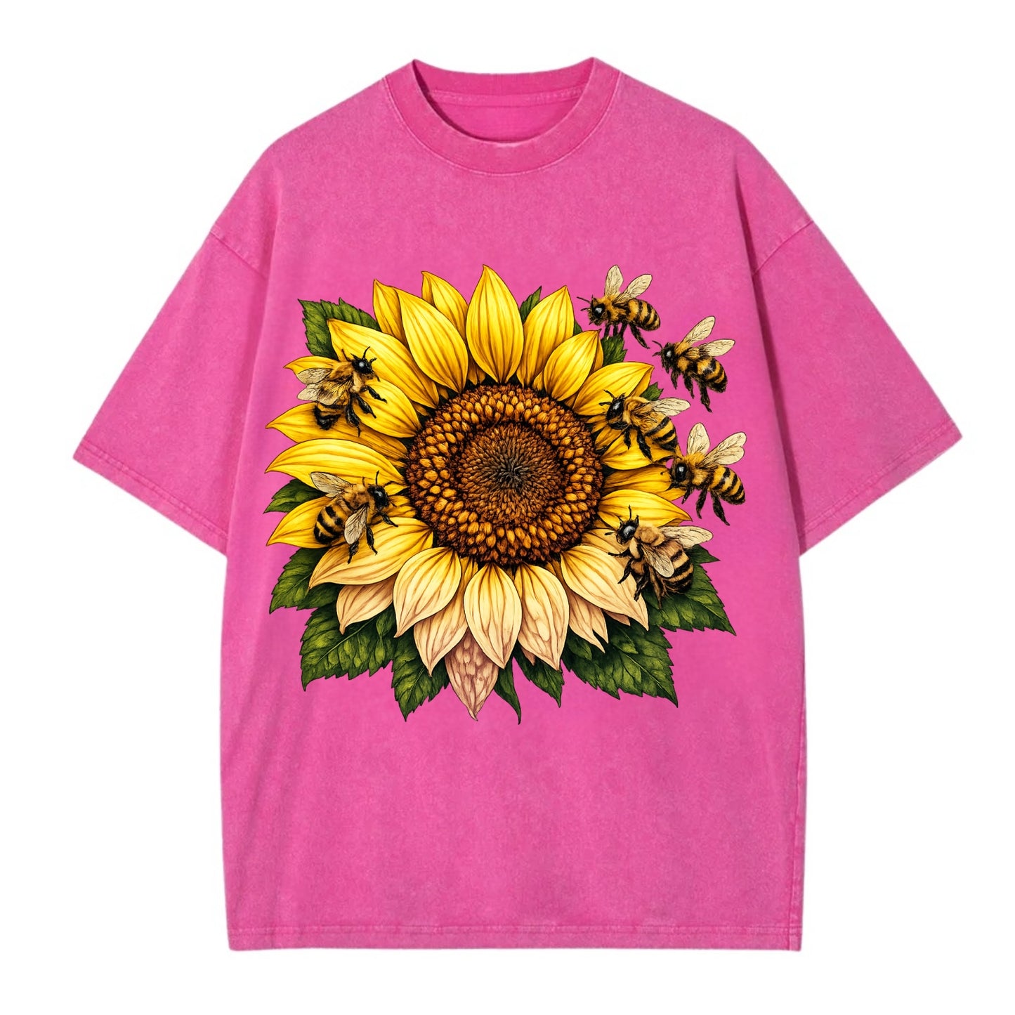 Vintage Sunflower - Vintage T-shirt - Dusty Rose(Rose)