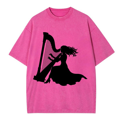 Harpist playing ethereal melody - Vintage T-shirt - Dusty Rose(Rose)